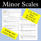 Minor Scales - E, D, and G Minor with Solfege and Letter Names