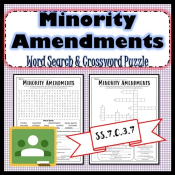 Minority Amendments Word Search Crossword Puzzle SS 7 C 3 7 Distance