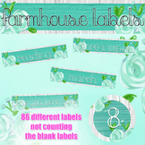 Mint Farmhouse Classroom Labels - Shiplap and Floral