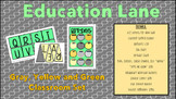 Mint, Gray, and Yellow Classroom Decor