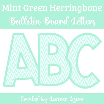 Green Glitter Bulletin Board Letters – Printable Classroom Decor