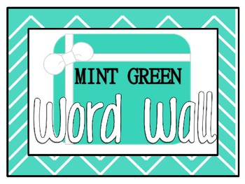 Preview of Mint Green Word Wall