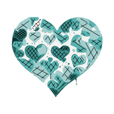 Mint green with heart shaped clip art, valentine