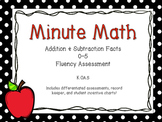 Minute Math - Addition and Subtraction Fluency Assessment