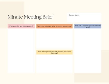 Preview of New Year: Minute Meeting Brief for School Counselors (K-8)
