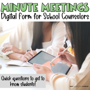 Preview of Minute Meetings for School Counselors Digital & Print Versions