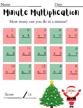 Preview of Minute Multiplication - Winter Holiday Edition