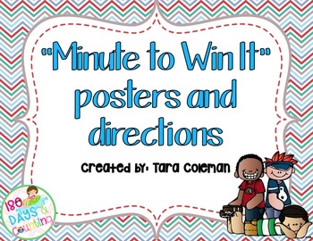 Preview of Minute To Win It (10 posters & directions)