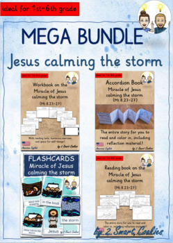 Preview of Miracle of Jesus calms the storm GROWING Mega Bundle Bible Story Religion (AmE)