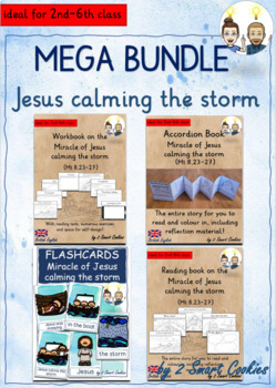 Preview of Miracle of Jesus calms the storm GROWING Mega Bundle Bible Story Religion (BrE)