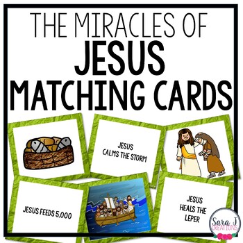 Preview of Miracles of Jesus Matching Card Game Bible Stories