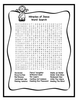 Miracles of Jesus Word Search by Teach for Jesus | TpT