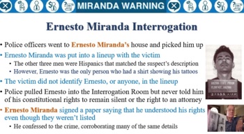 Preview of Miranda Rights and Interrogation PPT & Notes for Law Enforcement I