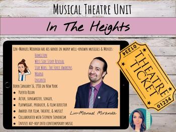 Preview of Miranda's "In the Heights" Broadway Musical Lesson, Movie Guide, & Worksheets