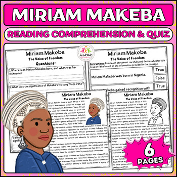 Preview of Miriam Makeba: Voice of Freedom Nonfiction Reading & Activities for Women's HM