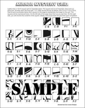 Mirror Mystery Grid Art Project Skull By Outside The Lines Lesson Designs