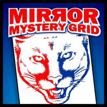 Preview of Mirror Mystery Grid Drawing Art Project - Cougar