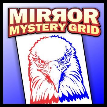 Preview of Mirror Mystery Grid Drawing Art Project - Eagle