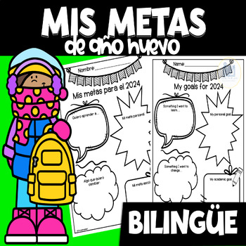 Preview of Mis Metas para el 2024 - Actividad de Escritura - My Goals for 2024 - Bilingual