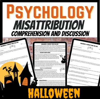 Preview of Misattribution Theory Halloween Comprehension and Discussion for Psychology