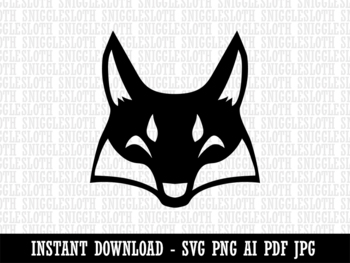 Mischievous Fox Face Clipart Instant Digital Download AI PDF SVG PNG ...