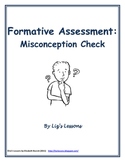 Misconception Check Formative Assessment Template