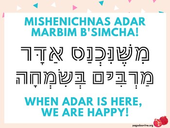 Preview of Mishenichnas Adar POSTER Printable