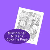Mismatched Mittens Coloring Page, Bulletin Board, Adult Co