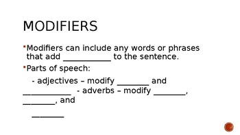 Preview of Misplaced Modifiers Scaffolded Notes and Guide