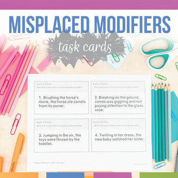 Preview of Misplaced Modifiers Task Cards | Misplaced Modifier Activity