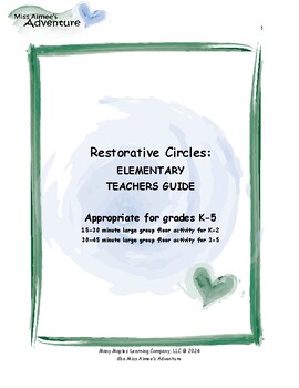 Preview of Miss Aimee's Adventure K-5 Restorative Circle Teacher Guide