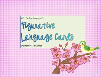 Preview of Figurative Language Matching Game, Montessori 3-Part Cards - FREEBIE!