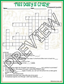 Miss Daisy Is Crazy Activities Gutman Crossword Puzzle and Word Search