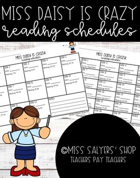 Preview of Miss Daisy is Crazy Reading Schedules (Editable!)