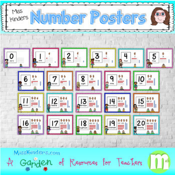 number posters 0 20 by miss kinders teachers pay teachers