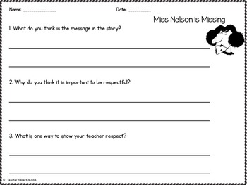 Miss Nelson is Missing by Teacher Helper Kits | Teachers Pay Teachers