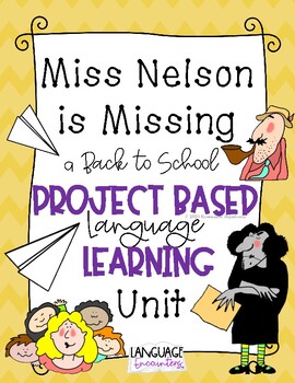 Preview of Miss Nelson is Missing Back to School CRAFT Activity and LANGUAGE Worksheets