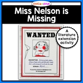 Miss Nelson is Missing Wanted Poster and Writing Pages