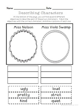 Miss Nelson Is Missing Literature Unit Back To School Activity Pack