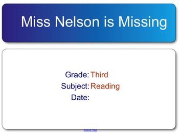 Preview of Miss Nelson is Missing test