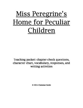 Preview of Miss Peregrine's Home for Peculiar Children Teaching Packet