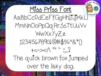 Preview of Miss Priss Font {True Type Font for personal and commercial use}