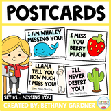 Miss You Postcards for Distance Learning Set #1