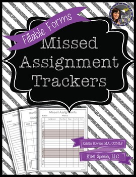 Preview of Missed Assignments Tracker - FILLABLE FORM
