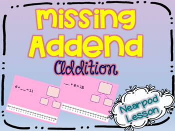 Preview of Missing Addend- Addition Only - NEARPOD lesson