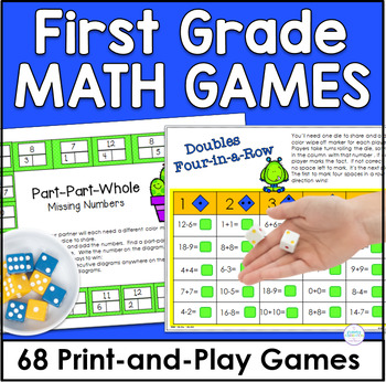 Preview of Easy Prep 1st Grade Math Center Games - Addition, Subtraction, Missing Numbers