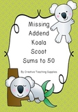 Missing Addend Koala Scoot - Sums to 50