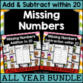 Missing Addend Minuend & Subtrahend Math Worksheets - ALL 