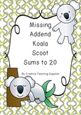 Missing Addend Koala Scoot - Sums to 20