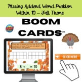Missing Addend Word Problem Within 10 – Fall Theme Boom Cards